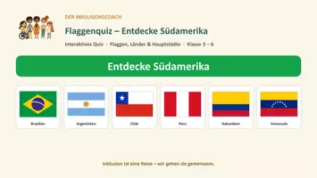 Vorschau - Quiz - Flaggenquiz Südamerika - Interaktiv - Deckblatt