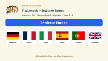 Vorschau - Quiz - Flaggenquiz Europa - Interaktiv - Deckblatt