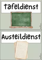 Vorschau - Poster - Klassendienste | Watercolor Design | Klassenzimmerdekoration - Seite 1