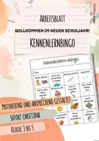 Vorschau - Spiele - Kennenlernbingo | neues Schuljahr | Klasse 5 und 6 - Deckblatt