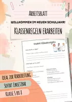 Vorschau - Arbeitsblätter - Klassenregeln erarbeiten | Arbeitsblatt | Gesprächsgrundlage | Klasse 6 bis 8 - Deckblatt