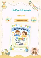 Vorschau - Anderer Materialtyp - Helferurkunde · Klasse 1-2 · kostenlos - Deckblatt