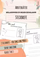 Vorschau - Arbeitsblätter - Steckbriefe | neues Schuljahr | Kennenlernen | 5. Klasse - Deckblatt