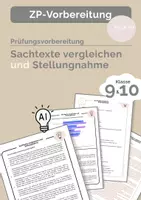 Vorschau - Prüfungsvorbereitung - Sachtexte vergleichen und Stellungnahme - Deckblatt