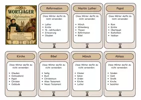 Vorschau - Spiele - Wortjäger Reformation – 31 Begriffskarten zur spielerischen Wiederholung - Seite 1