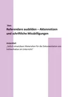 Vorschau - Anderer Materialtyp - Referendare ausbilden: Aktennotizen und Missbilligungen - Seite 1