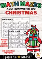 Math Maze - Addition within 100 (Christmas) | Navidad Sumas y restas ...