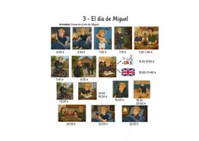 Vorschau - Arbeitsblätter - Describir el día de alguien - 13 opciones - Seite 2