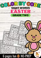 Vista previa - Hojas de trabajo - Color by code - Sight words Grade Two (Easter) | Pascua de Resurrección Inglés - Portada