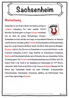 Sachsenheim LĂŒckentext mit Wortspeicher Hörverstehen und Suchsel ...