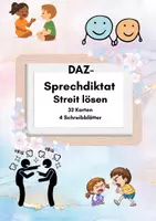 Vorschau - Stundenentwürfe - DAZ-Sprechdiktat Streit lösen 🤝 Konflikte friedlich lösen (32 Karten + 32 Sprechanlässe) - Deckblatt