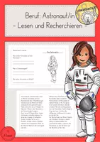 Vorschau - Arbeitsblätter - Lesen Recherchieren Berufe Astronaut - Deckblatt