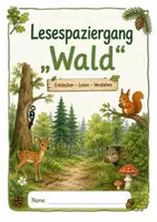 Vorschau - Mal- und Bastelvorlagen - Lesespaziergang Thema: Wald und Tiere - Deckblatt