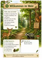 Vorschau - Mal- und Bastelvorlagen - Lesespaziergang Thema: Wald und Tiere - Seite 3