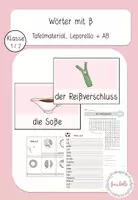 Vorschau - Arbeitsblätter - Wörter mit ß Bildkarten, AB + Leporello - Deckblatt