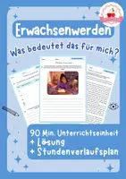 Vorschau - Stundenentwürfe - Erwachsenwerden | Ethik - Klasse 7-9. + Stundenverlaufsplan - Deckblatt