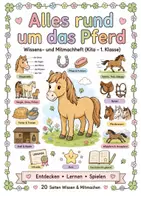 Vorschau - Stationenlernen - Alles rund um das Pferd Wissens- und Mitmachheft (Kita - 1. Klasse) - Deckblatt