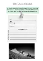 Vorschau - Arbeitsblätter - Erzählen zu einem Bild - Snowboarder - Deckblatt