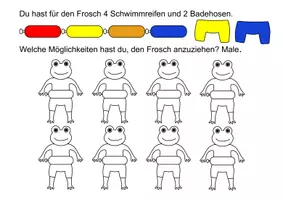 Vorschau - Arbeitsblätter - Kombinatorik Frösche inkl. Baumdiagramm und Lösungsvorschlag - Deckblatt