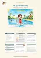 Vorschau - Arbeitsblätter - Im Schwimmbad - Differenziertes Leseheft - Deckblatt