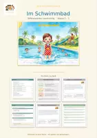 Vorschau - Arbeitsblätter - Im Schwimmbad - Differenziertes Leseheft - Seite 1
