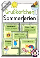 Vorschau - Anderer Materialtyp - Grußkärtchen SOMMER | Feriengrüße Sommerferien - Deckblatt