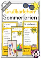 Vorschau - Anderer Materialtyp - Grußkärtchen SOMMER | Feriengrüße Sommerferien - Deckblatt