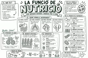 Vista previa - Hojas de trabajo - La función de nutrición | Mapa visual bilingüe (castellano + valenciano) | Ciencias Naturales 6º Primaria. - página 1