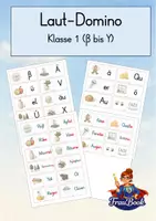 Vorschau - Stationenlernen - Laut-Domino, Phonologische Bewusstheit, Erstlesen Klasse 1 - Deckblatt