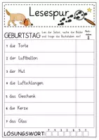 Vorschau - Arbeitsblätter - Mini-Lesespur Geburtstag (1. Klasse - "druckfreundlich") - Seite 2