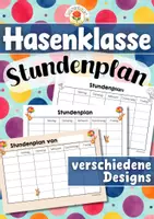 Vorschau - Arbeitsblätter - Hasenklasse - Stundenplan (Klassentier) - Deckblatt