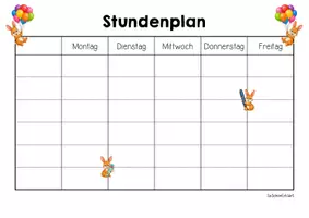 Vorschau - Arbeitsblätter - Hasenklasse - Stundenplan (Klassentier) - Seite 3
