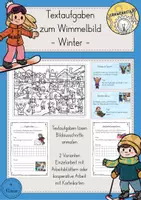 Vorschau - Stundenentwürfe - Textaufgaben Sachrechnen Wimmelbild Winter Materialpaket - Seite 1