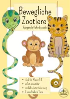 Vorschau - Mal- und Bastelvorlagen - Kunst Grundschule Sommer - hängende Zootiere basteln - Kunst Klasse 1 Kunst Klasse 2 Kunst Klasse 3 - Deckblatt