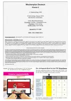 Vorschau - Unterrichtsreihen - Wochenplan Deutsch Klasse 2 | Grammatik, Rechtschreibung, Grundschule | Kreatives Schreiben, Lesekompetenz, Freiarbeit, Lösungen, 36 Wochenpläne - Seite 1