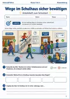 Vorschau - Arbeitsblätter - Wege im Schulhaus sicher bewältigen Arbeitsheft Klasse 5 bis 6 Schulstart sichere Wege und Raumwechsel - Deckblatt