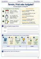 Vorschau - Arbeitsblätter - Kalender Fristen und Termine Arbeitsheft Klasse 5 bis 6 Schulstart Organisation lernen - Seite 1