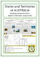 Vorschau - Arbeitsblätter - States and Territories of AUSTRALIA (reading, speaking, map work) - Deckblatt