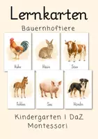 Vorschau - Bildkarten - Lernkarten Bauernhoftiere | Tiere Bildkarten Wortkarten Montessori | DaZ Kindergarten Sprachförderung - Deckblatt