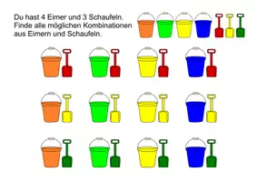 Vorschau - Arbeitsblätter - Kombinatorik Eimer Schaufel - Seite 2