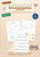 Vorschau - Arbeitsblätter - Achsenspiegelung Klasse 6 – kostenloses Arbeitsblatt + Lösung - Deckblatt