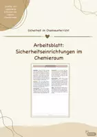 Vorschau - Arbeitsblätter - "Die Sicherheitsbelehrung": Sicherheitseinrichtungen (Arbeitsblatt) - Deckblatt