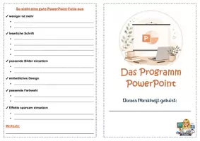 Vorschau - Arbeitsblätter - Merkheft zum Programm PowerP. + Präsentationstipps - Seite 1