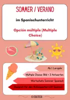 Vorschau - Arbeitsblätter - Multiple Choice: ¿Qué opción es? Sommer Ferien Spanisch - Deckblatt