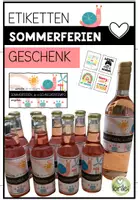 Vorschau - Präsentationen/Tafelbilder - Sommerferien-Etiketten | Geschenk zum Schulschluss | Etiketten & Kärtchen zum Ausdrucken - Deckblatt