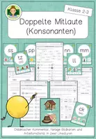 Vorschau - Arbeitsblätter - Doppelte Mitlaute/ Konsonanten: Rechtschreibung in der Grundschule (Klasse 2-3) inkl. -ck und -tz - Deckblatt