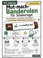 Vorschau - Mal- und Bastelvorlagen - Mut-mach-Banderolen für Schokoriegel | 54 Sprüche zum Ausdrucken, Ausschneiden & Verschenken - Deckblatt