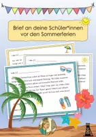 Vorschau - Bildkarten - Brief für deine Klasse vor den Sommerferien - Sommerferienbrief - Deckblatt