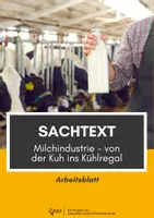 Vorschau - Arbeitsblätter - Sachtext Milchindustrie mit Aufgaben Klasse 5/6 - Deckblatt