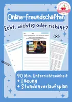 Vorschau - Stundenentwürfe - Online-Freundschaften | Ethik - Klasse 7-9. + Stundenverlaufsplan - Deckblatt